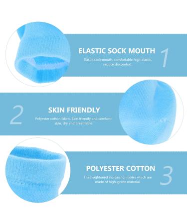 Lurrose 1set Heightening Socks Half Heel Height Increase moisturizing Heel Sleeves Heel moisturizing Sock Socks for Heels Silicone Half Shoe Lift Soft Gloves Polyester Cotton Men and Women Blue - Buy Online on GoSupps.com