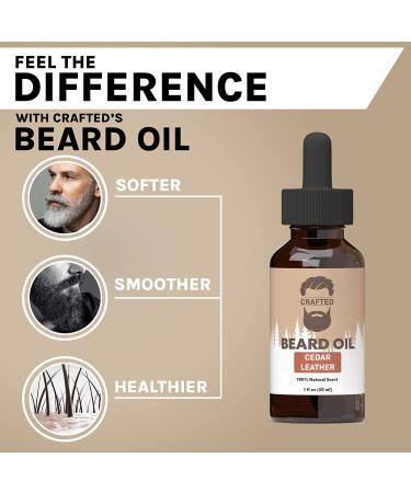 Best Unscented Beard Oil for Men | All-Natural Cedar Leather Beard & Mustache Conditioner | Quick Absorption Made in USA - Buy Online on GoSupps.com
