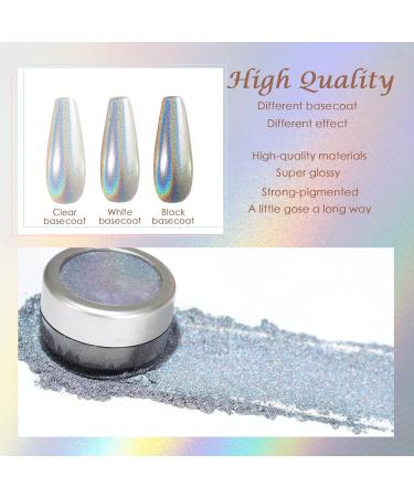 Buy Laza Chrome Nail Powder - Holographic Glitter for Stunning Nail Art & Resin Crafts | Metallic Dust & Mirror Effect - Buy Online on GoSupps.com