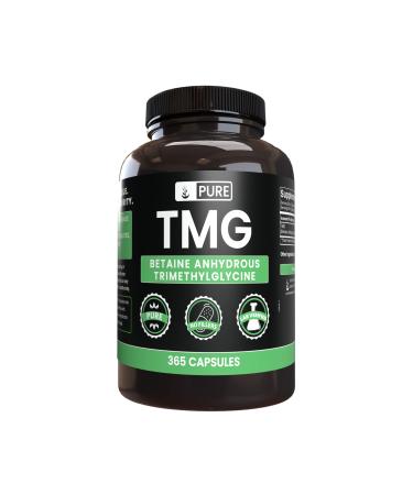 Pure Original Ingredients TMG (365 Capsules) No Magnesium Or Rice Fillers Always Pure Lab Verified 180.0 Servings (Pack of 1)