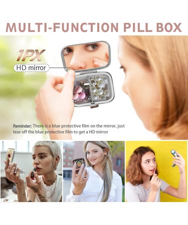 Cute Small Pill Case for Pockets & Purses | Elegant 2-Compartment Travel Medicine Organizer for Pills & Vitamins | Perfect Gift - Buy Online on GoSupps.com