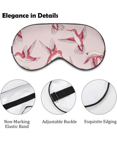 Pink Humming Birds Sleep Mask Eye Cover for Sleeping Blindfold with Adjustable Strap Blocks Light Night Travel Nap for Men Women - Buy Online on GoSupps.com