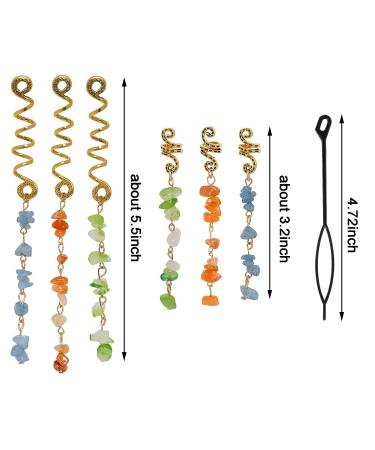 47Pcs Natural Crystal Stone Hair Jewelry for Braids - Hair Charms and Accessories for Women and Girls - Buy Online on GoSupps.com