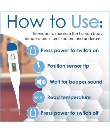 Classic Balance Digital Thermometer - High Accuracy Fast Response Rigid Sensor Tip Blue | International Shipping Available - Buy Online on GoSupps.com