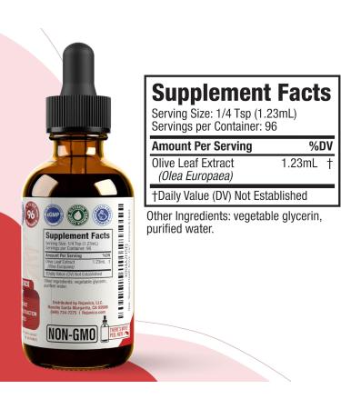 Rejuvica Health Active Olive Leaf 4oz XL Super Size Tincture - Advanced Olive Leaf Liquid Extract - Naturally Occurring Oleuropein - Immune & Heart Support Drops 4 Fl Oz (Pack of 1) - Buy Online on GoSupps.com