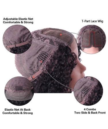 18 Brazilian Virgin Water Wave T-Part Lace Front Wig for Black Women - 150% Density, Pre Plucked, Natural Color - Buy Online on GoSupps.com