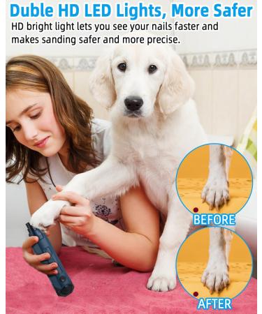 Jutyum Claw Grinder for Dogs | Rechargeable Nail File with LED Lights | Quiet & Effective Dog Nail Grinders for All Sizes - Buy Online on GoSupps.com