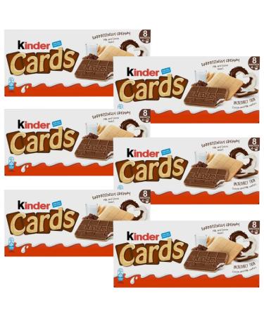 Wafers Bundle With Kinder Cards Cocoa & Milk Wafers 4 Pack 129g (6 Pack)