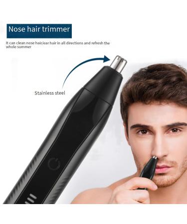 Men's Electric Nose Hair Trimmer | Stainless Steel USB Rechargeable Portable & Washable | Safe & Durable Travel Essential (Black - Buy Online on GoSupps.com