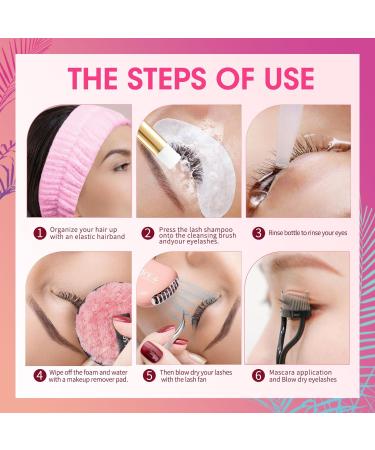 Lash Shampoo for Extensions | 2.11oz Eyelash Cleanser & Kit | Perfect Valentine's Gift for Women Moms & Friends - Buy Online on GoSupps.com