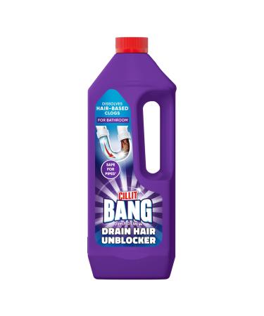 Cillit Bang Hair Drain Unblocker Gel Dissolves Hair-Based Blockages For Showers and Baths 1 Litre (2 Uses) Drain Unblocker for Hair