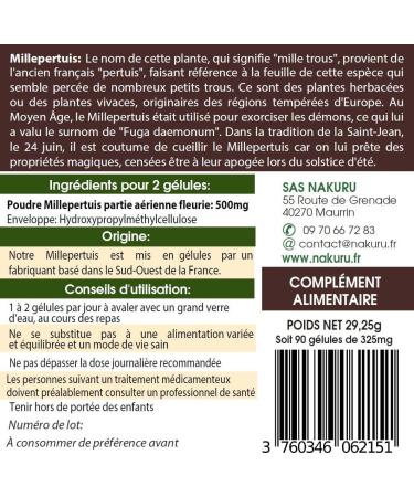 NAKURU | St. John's Wort | Relax Range | Made in France | Midsummer Grass! (90 Vegetable Capsules of 325 mg/Net Weight: 29 g) - Buy Online on GoSupps.com