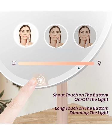 CULER 8.5-Inch Lighted Vanity Makeup Mirror | 3 Color LED, Touch Control, Rechargeable | 5X Magnifying Travel Mirror (Pink) - Buy Online on GoSupps.com
