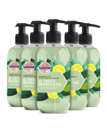 Sagrotan Sagrotan Fresh and Fruity Hand Soap - Moisturizing Liquid Soap with a Fruity Scent - 5 x 300 ml Hand Soap