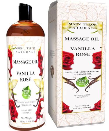 Vanilla Rose Massage Oil - 8 oz | For Men & Women | Nourishing Skin | By Mary Tylor Naturals - Buy Online on GoSupps.com