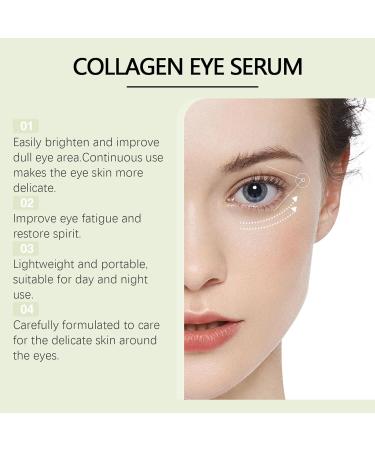 NHIGINPH 2 PC Vegan Collagen Eye Serum with Triple Hyaluronic Acid & Peptides Cooling Under Roller for Puffiness Fine Lines Dark Circles Hydrating Treatment All Skin Types - Buy Online on GoSupps.com