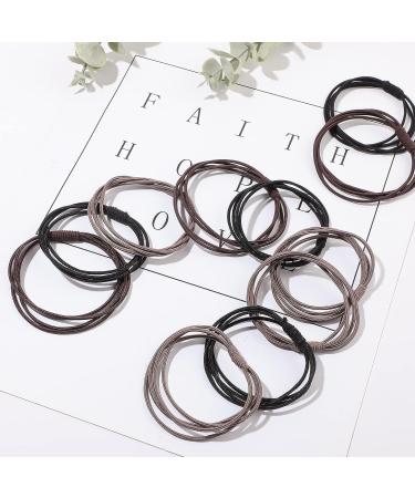 36 Pcs Bracelet Hair Ties for Women - Seamless Hair Elastics - Knotted Ponytail Holder - 4 in 1 Design - Black Gray Brown - Buy Online on GoSupps.com