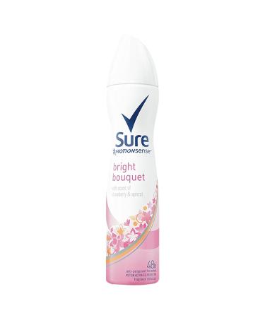 Sure Bright Bouquet 48h protection against sweat and odour Anti-perspirant Aerosol MotionSense technology deodorant 250 ml Bright Bouquet 250 ml (Pack of 1)