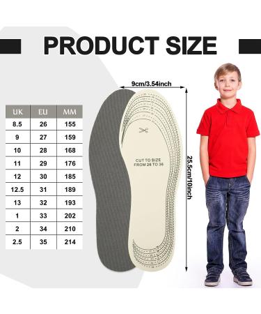 16 Pcs Kids Memory Foam Insoles | Replacement Shoe Inserts for Children | Comfort Cushioning & Breathable with Cutting Line | Heel Pain Relief - Buy Online on GoSupps.com