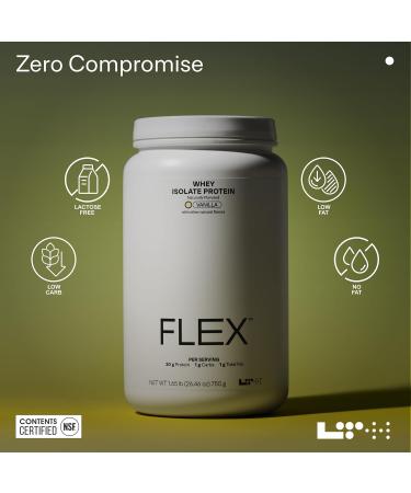LTH Flex Whey Protein Isolate - Trusted by Life Time Members - Lactose-Free Protein Powder - NSF Certified for Sport - Low Fat No Added Sugar & Low Carb - Vanilla (30 Servings) - Buy Online on GoSupps.com