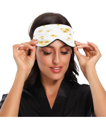 WELLDAY Sleep Mask - Yellow Flowers Night Eye Cover for Men Women| Adjustable Strap for Blockout Light and Comfort | Soft Blindfold - Buy Online on GoSupps.com