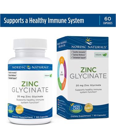 Nordic Naturals Zinc Glycinate 20 mg  60 Capsules - Buy Online on GoSupps.com