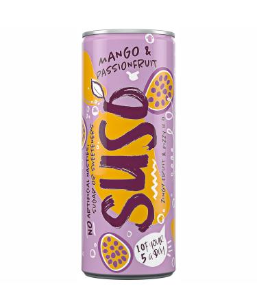 Suso Sparkling Mango and Passion Fruit Cans - 24x250ml