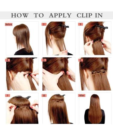 8pcs 26 Inch Ombre Mix Clip-In Hair Extensions | Silky Straight Ash Blonde & Silver Gray Synthetic Hair Pieces - Buy Online on GoSupps.com