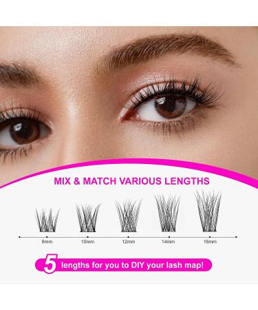 CAELYMINE Cluster Eyelash Extensions 144pcs - D Curl Soft Lash Extension Clusters for Beginners - Reusable 3D Cosplay Eyelash Cluster Extensions - Buy Online on GoSupps.com