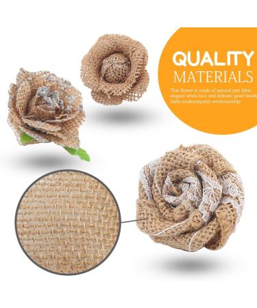 VGOODALL 32 PCS Natural Burlap Flowers Set for Wedding Party Decor and DIY Crafts - Buy Online on GoSupps.com