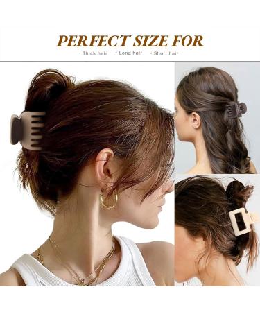 8 Pack Small Hair Clips for Thin Hair - Slip-Resistant Two-Row Teeth 4cm Matte Hair Accessories for Women & Girls - Natural Colors - Buy Online on GoSupps.com