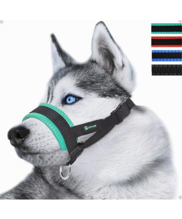 ILEPARK Nylon Muzzle to Stop Dogs from Biting Barking and Chewing Adjustable Loop (XXL Green) XXL Green - Buy Online on GoSupps.com