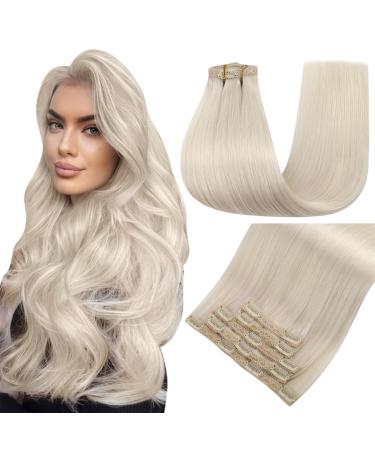 Easyouth blond clip extension real hair clip in hair extensions white blond clip in real hair extensions remy smooth 14 inch 5pcs 70g #1000 35.56 cm 1-20 cp #1000 5PCs