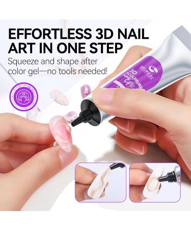 Gelike ec 3D Nail Sculpture Gel: White Multifunctional Rhinestone Nail Gel 3D Gel Nail Art for Nail Charms Nail Art Sculpture Nail Decoration Manicure DIY Nail Modeling - Buy Online on GoSupps.com