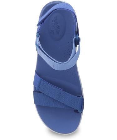 Dansko Racquel Women's Sport Sandal - Lightweight EVA Midsole - Natural Arch Support - Blue Multi - Size 7.5-8 - Buy Online on GoSupps.com