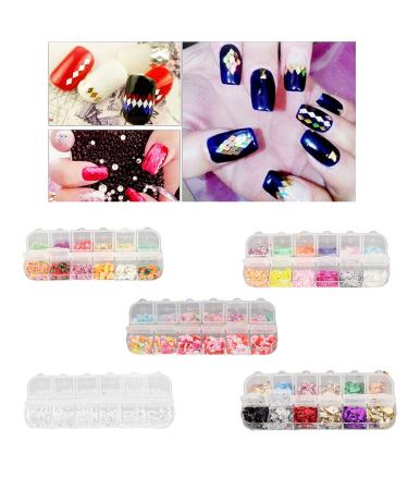 Cute Nail Charms Nail Glitter Charm Ornaments Nail Art Decorations Glitter Accessories for DIY Craft Nail Art Design Manicure Decor