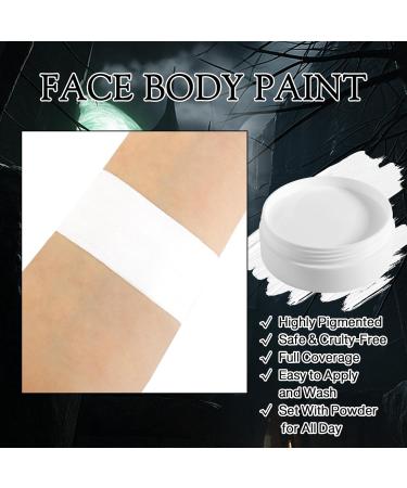  Afflano Afflano halloween makeup white 100g theatre makeup face white high pigmentation foundation for face gothic carnival stage skeleton zombie - Buy Online on GoSupps.com