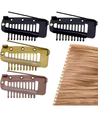 3/4/6 Snap Clips For Wigs Hair Chunni Clips With Safety Pin Strong Hair Extension Clips Snap Hair Clips Snap Clips Comb For Women Wig Dupatta Hijab Accessories 4 Mixed - Buy Online on GoSupps.com