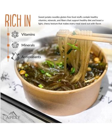 APEXY Sweet Potato Glass Noodles - Japchae Korean Vermicelli Pasta (24oz, Pack of 2) - Buy Online on GoSupps.com