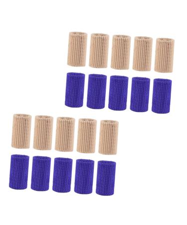 Sosoport 20pcs Finger Guard Sports Supplies Elastic Finger Sleeves Nylon Finger Protector Flexible Finger Cots Nylon Finger Cots Exercise Supply Finger Protective Cots Finger Protectors 4.5X2.5CM Blue
