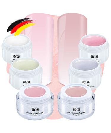 Baby Boomer Gel Set - French Make Up Builder Ombre Pink White - Studio Quality (6 x 5ml) - Buy Online on GoSupps.com