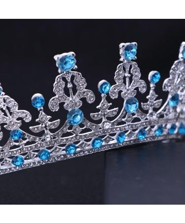 Frcolor Wedding Tiara Crown Rhinestones Crystal Bridal Pageant Princess Tiara Crown Headband (Blue) - Buy Online on GoSupps.com