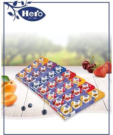 Hero Poker Red Cherry Jam 30 x 100g Packs (4 Individual Boxes x 25g) Extra Jam & Jam High Quality Fruit No Preservatives & Colorings - Buy Online on GoSupps.com