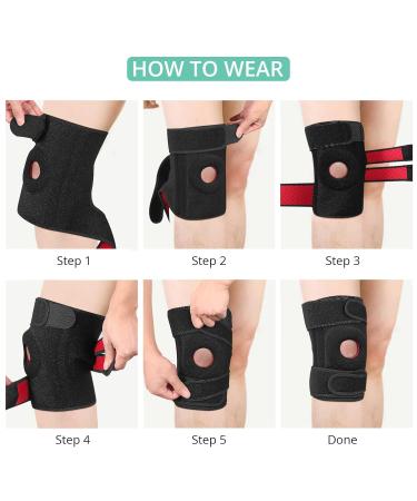 VINTEAM Adjustable Knee Brace Support for Men & Women - Compression Neoprene Universal Size 30-50cm | Top Quality Knee Strap for Pain Relief - Buy Online on GoSupps.com