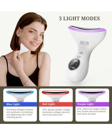 Pelcas 4-in-1 Face Massage Device - Anti-Wrinkle EMS Beauty Tool with Heat LED & Vibration for Skin Tightening & Lifting | USB Rechargeable - Buy Online on GoSupps.com