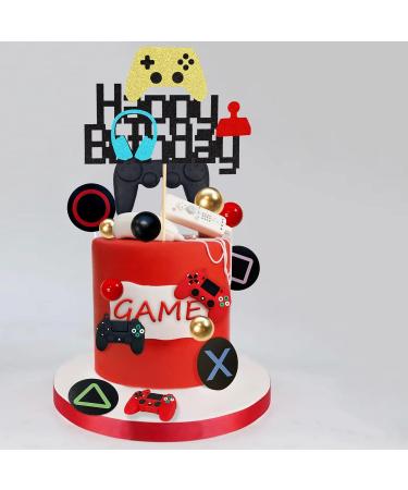 Arthsdite 1Pc Video Game Happy Birthday Cake Topper Video Game Cake Pick Game On Controllers GamePad Cake Decoration for Game Theme Baby Shower Kids Boys Girls Birthday Party Supplies - Buy Online on GoSupps.com