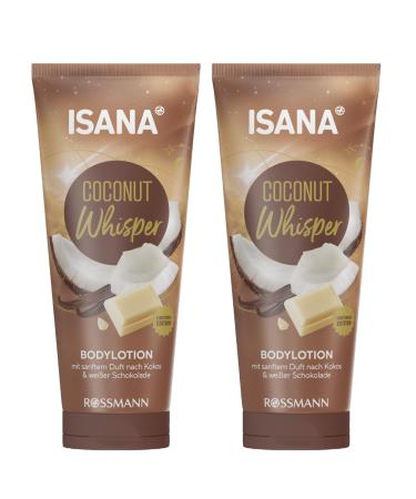 ISANA  ISANA Body Lotion Coconut Whisper pack of 2 2 x 200 ml scent of coconut and white chocolate