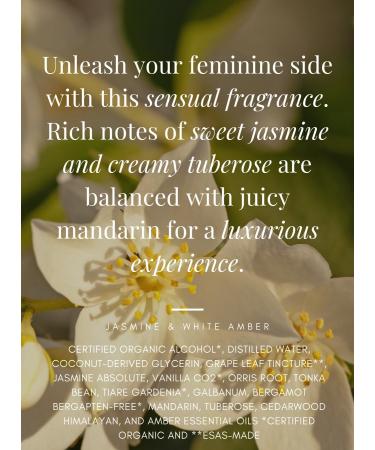 Organic Fragrance Mist (1 oz Jasmine & White Amber) 0.33 Fl Oz (Pack of 1) Jasmine & White Amber - Buy Online on GoSupps.com