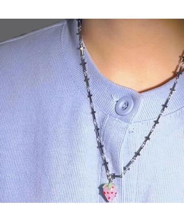 Oralgo's Adjustable Strawberry Cross Choker Chain - Allergy-Free Jewelry for Women & Girls | Stylish Glaze & Alloy Design - Buy Online on GoSupps.com