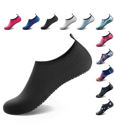 Water Socks for Women Men Adult Aqua Swim Shoes Beach River Pool Barefoot Yoga Exercise Wear Sport Accessories Quick-Dry Must Haves Size 8.5-9.5 Women/7.5-8.5 Men Black-nw002